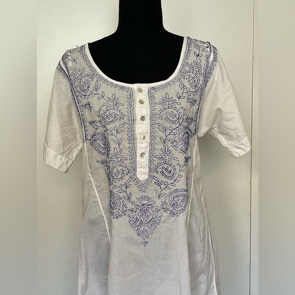 Subltle Luxury Cotton Embroidered Tunic Top - Picture 3 of 6